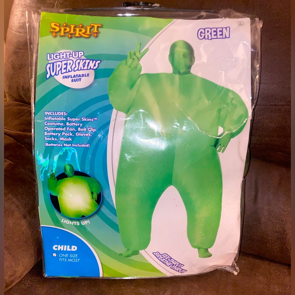Spirit Light Up Green Super Skins Child Size one size fits most